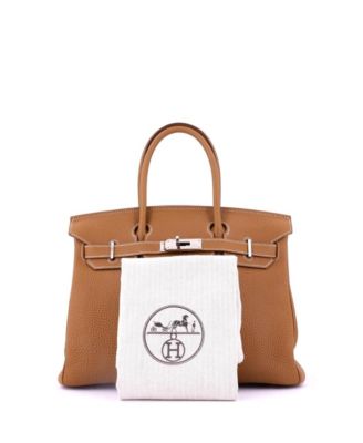 Birkin 30 Handbag Brown Togo with Palladium Hardware