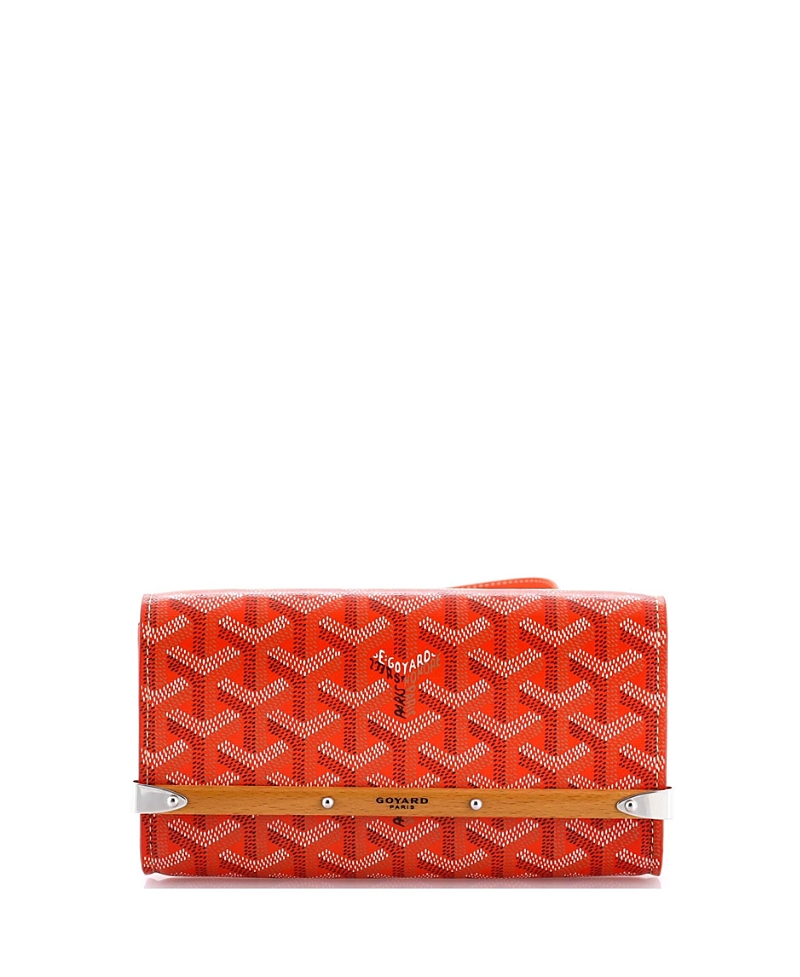 Pre-owned Pre-owned Goyard Goyard Pm Monte Carlo Clutch With Strap Coated Canvas In Orange