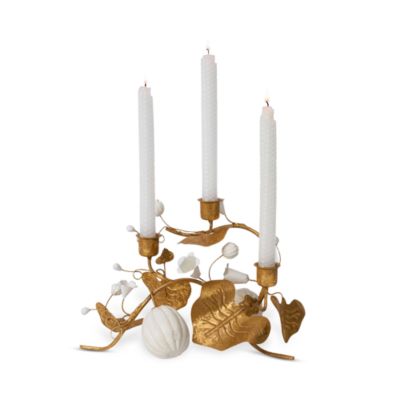 Forest Walk Pumpkin &amp; Vine Triple Candlestick Holder