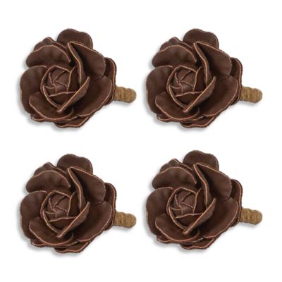 Camellia Napkin Rings, Set of 4
