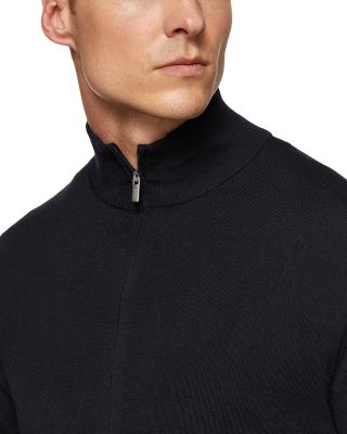 Merino Wool Zip Front Sweatshirt