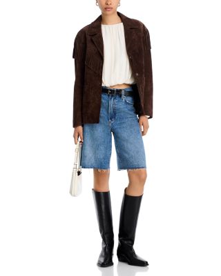 Faux Suede Fringe Jacket 