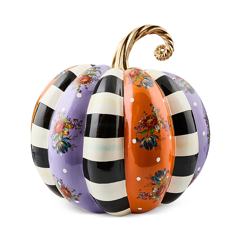 Mackenzie-childs Violet Patchwork Extra Large Pumpkin In Multi