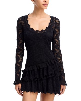 love shack fancy black lace dress LoveShackFancy Serendipity Lace Halter Maxi Dress