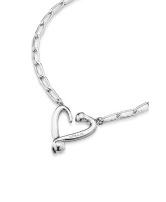Silver Pendant with Links and Heart