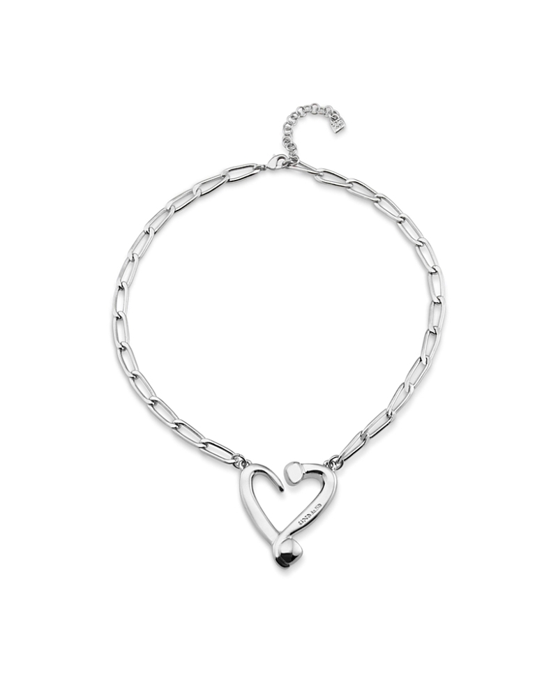 Unode50 Silver Pendant With Links And Heart In Neutral