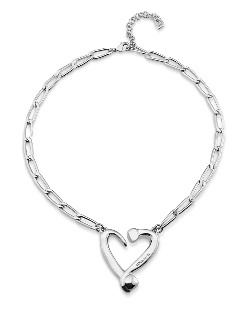UNOde50 Silver Pendant with Links and Heart