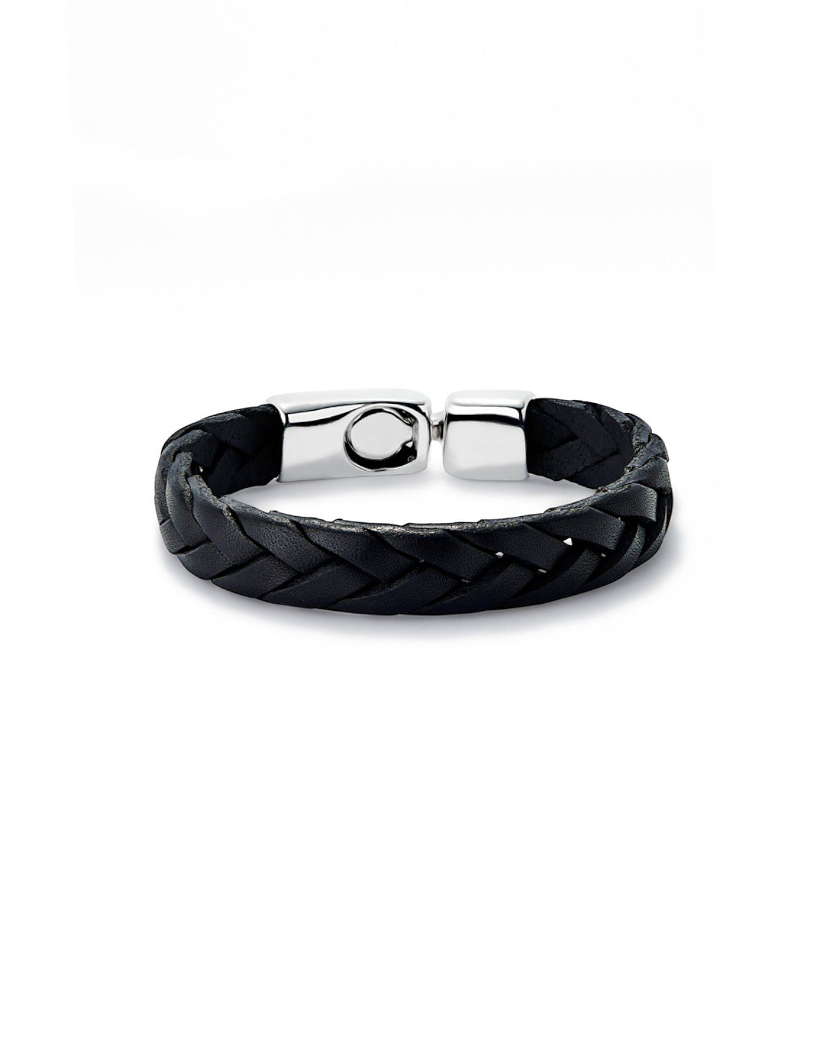 UNOde50 Leather Braided with Sterling Silver Plated Clasp Bracelet