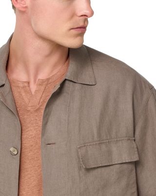 Linen Button Front Overshirt