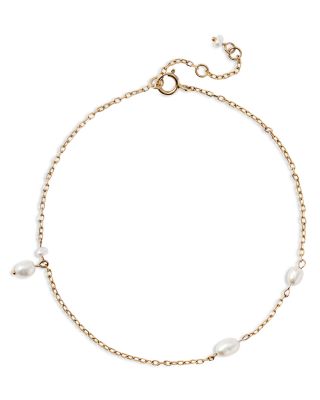 14K Yellow Gold Cultured Freshwater Pearl Link Bracelet