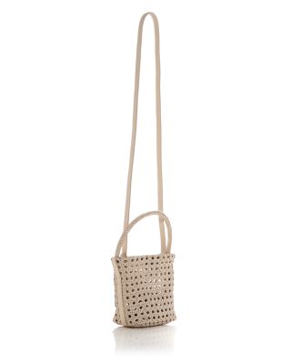 Handwoven Caned Leather Mini Bag