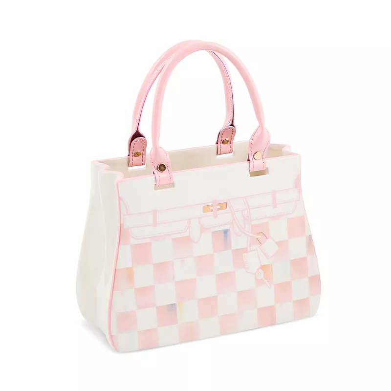MacKenzie-Childs Rosy Check Doodles Handbag Vase