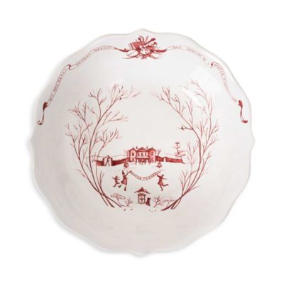 Country Estate Winter Frolic 11&#39;&#39; Serving Bowl, Ruby