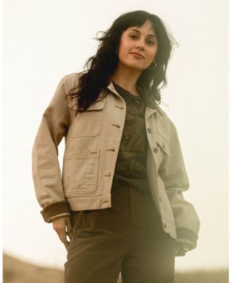 Women's Denim Corded Collar Chore Jacket