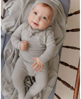  Unisex Heart and Star Button Pointelle Collection Footie - Baby