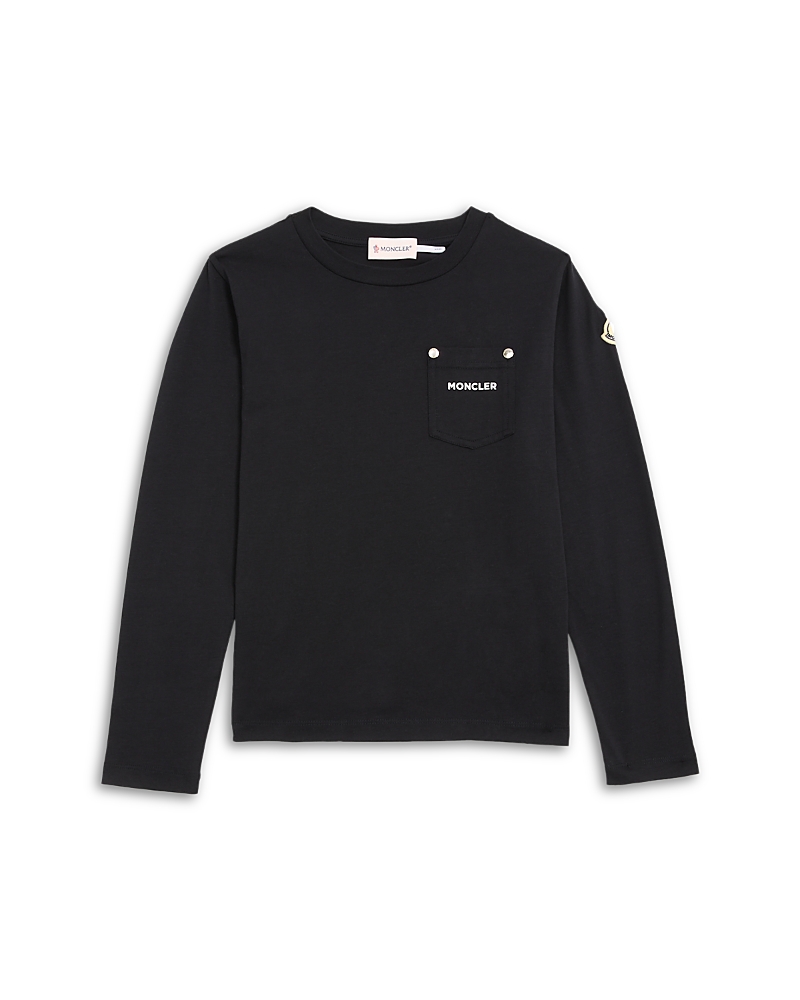 Moncler Unisex Logo Long Sleeve Tee - Big Kid In Black