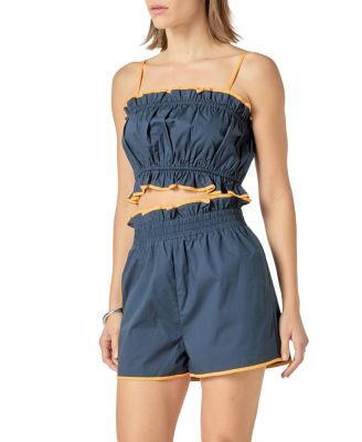 Women's Cropped Top with Colorblock Binding