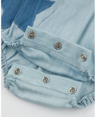 Girls' Lyocell Denim Stars Applique Bubble - Baby