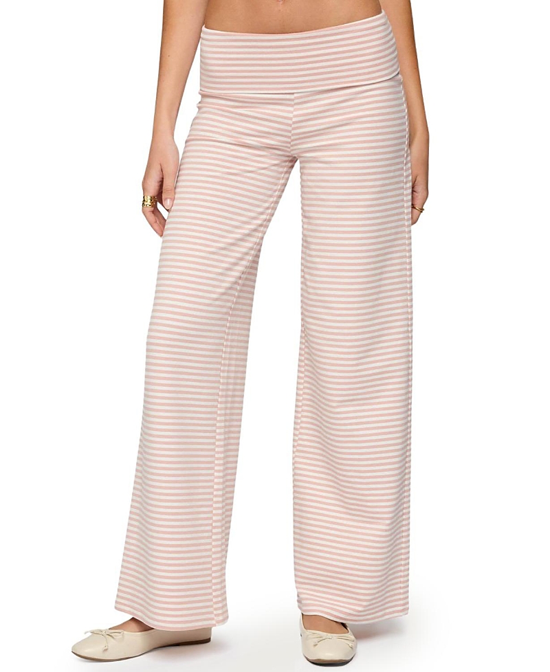 Edikted Lilah Striped Fold Over Pants