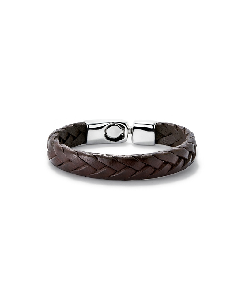 UNOde50 Leather Braided with Sterling Silver Plated Clasp Bracelet