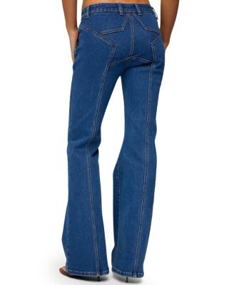 Starrie Panel Stitch Low Rise Medium Rinse Wash Jeans