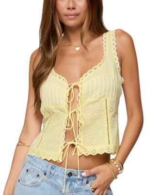 Fiore Eyelet Tie Front Top