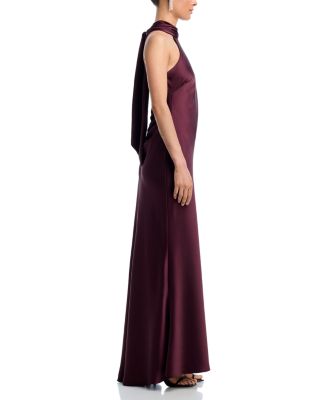 Sleeveless Satin Gown - Exclusive