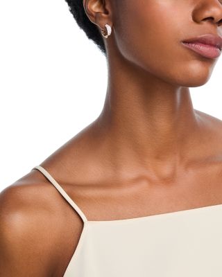 Diamond Huggie Hoop Earrings in 14K Yellow Gold, 0.35 tcw