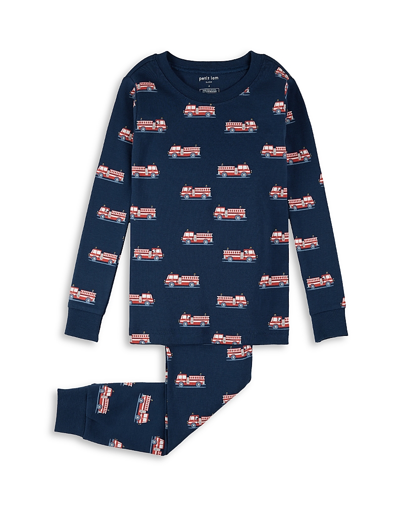 Petit Lem Boys' Fire Truck Print Pajama Set - Little Kid In Animal Print