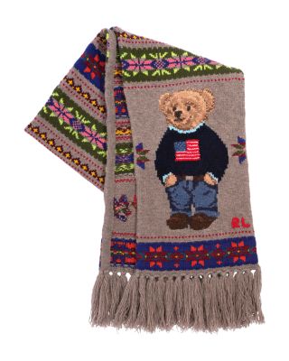 Bear Intarsia Fair Isle Scarf