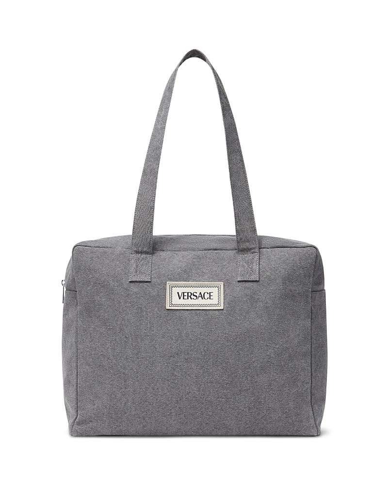 Versace Mommy Cotton Fabric Bag In Gray
