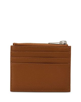 Grained Leather Zip Card Holder