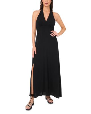 Halter Beaded Back Maxi Dress