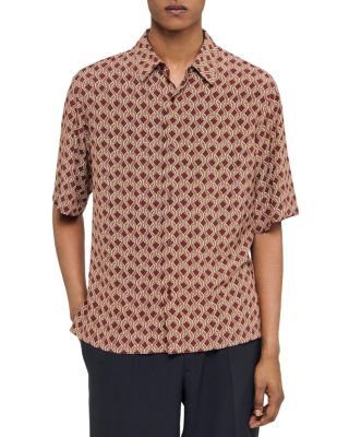 Sandro - Printed Short Sleeve Shirt