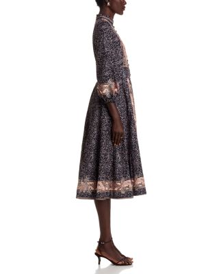 Mandarin Collar Midi Dress