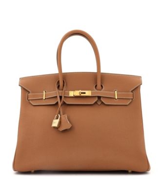 Pre-Owned HERMÈS - Birkin 35 Handbag Brown Togo with Gold Hardware