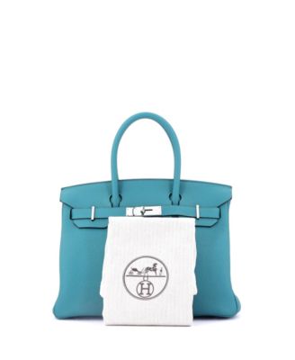 Birkin 30 Handbag Blue Togo with Palladium Hardware