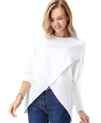 Let Loose Crossover Long Sleeve Maternity Nursing Knit Sweater