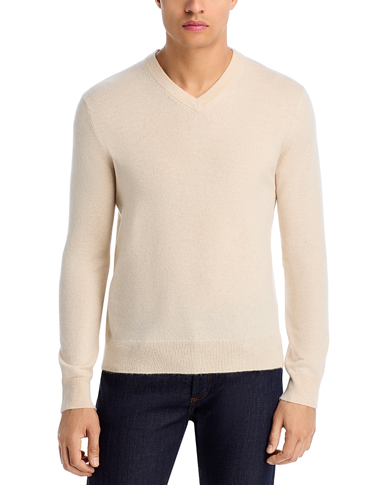 The Men's Store At Bloomingdale's Cashmere V-neck Sweater - Exclusive In Neutral
