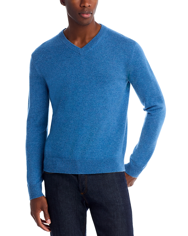 The Men's Store At Bloomingdale's Cashmere V-neck Sweater - Exclusive In Blue