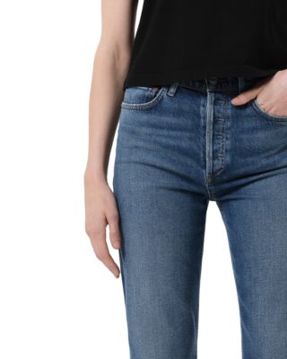 90&#39;s Pinch Waist High Rise Straight Leg Jeans in Overcast