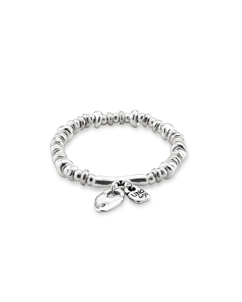 UNOde50 Sterling Silver Plated Beaded with Charms Bracelet