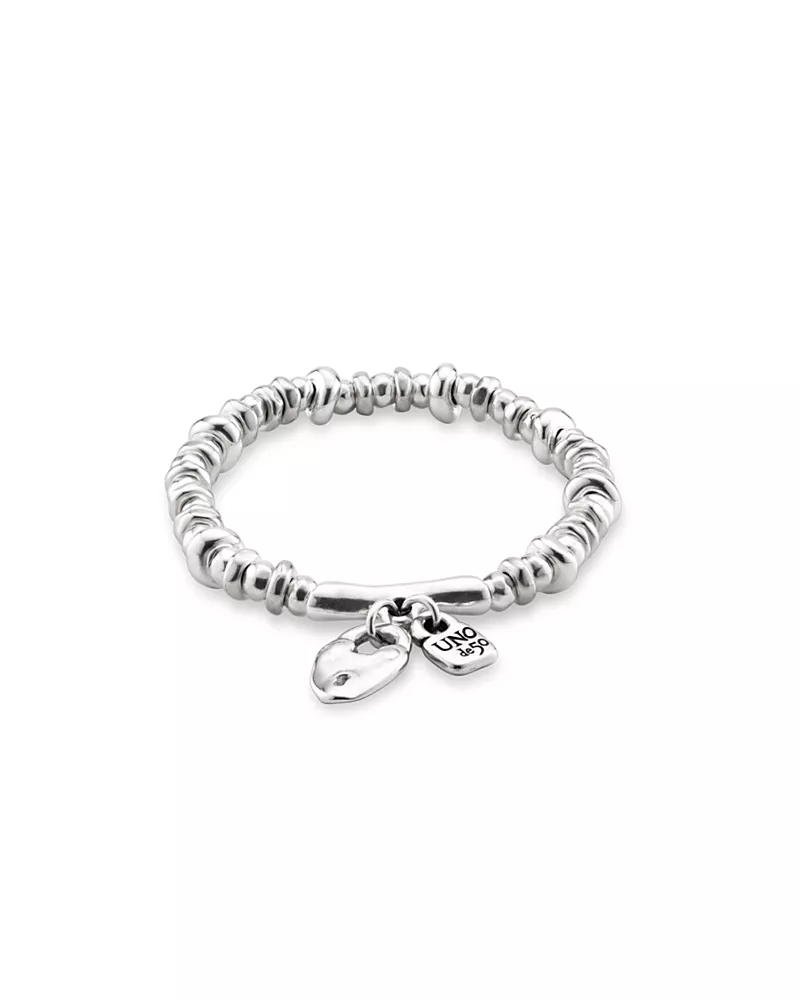 UNOde50 Sterling Silver Plated Beaded with Charms Bracelet