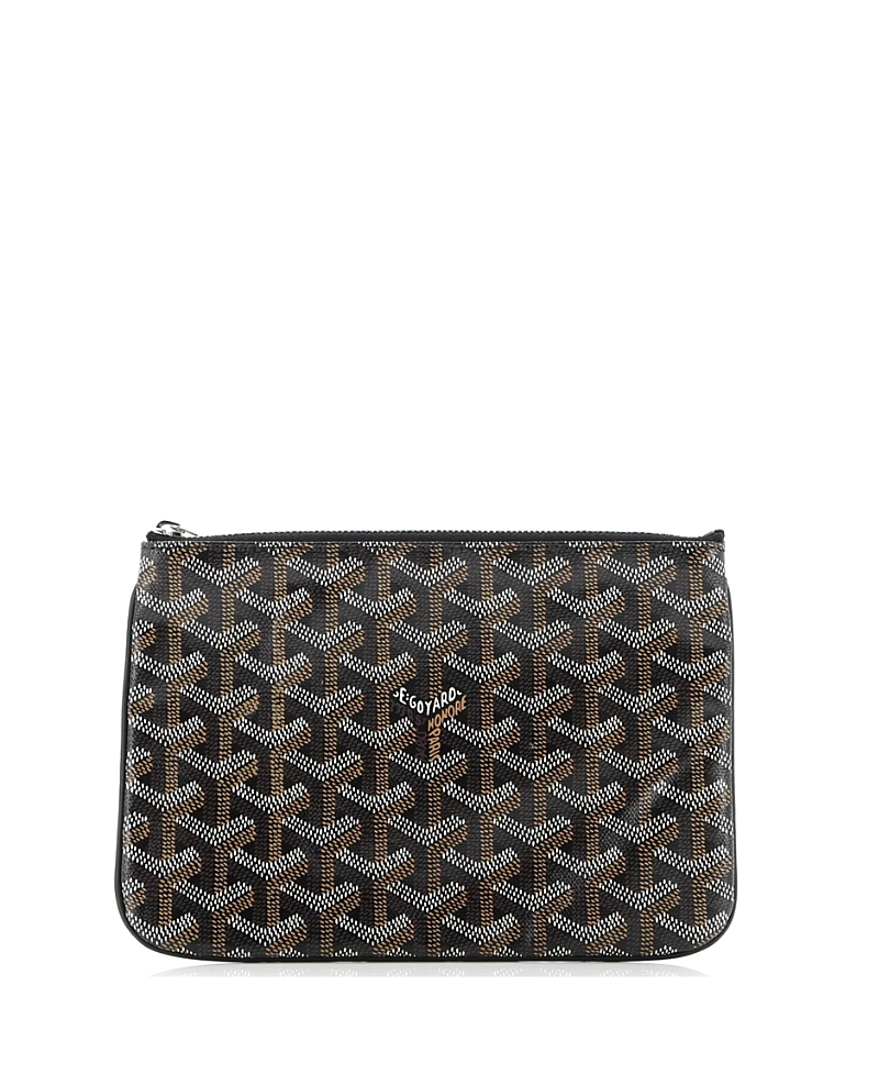 Pre-owned Pre-owned Goyard Goyard Pm Senat Zip Pouch Coated Canvas In Black