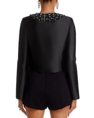 Taffeta Embellished Trim Jacket