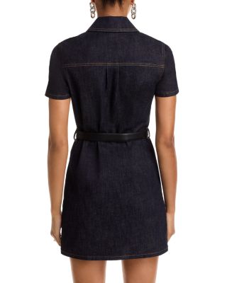 Indigo Denim Crystal Trim Mini Dress