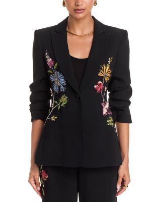 Floral Mixed Media Blazer