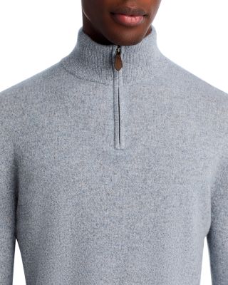 Light Grey Twist Cashmere Quarter-Zip Sweater - Exclusive