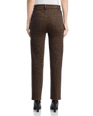 Le Sleek Straight High Rise Jeans in Leopard
