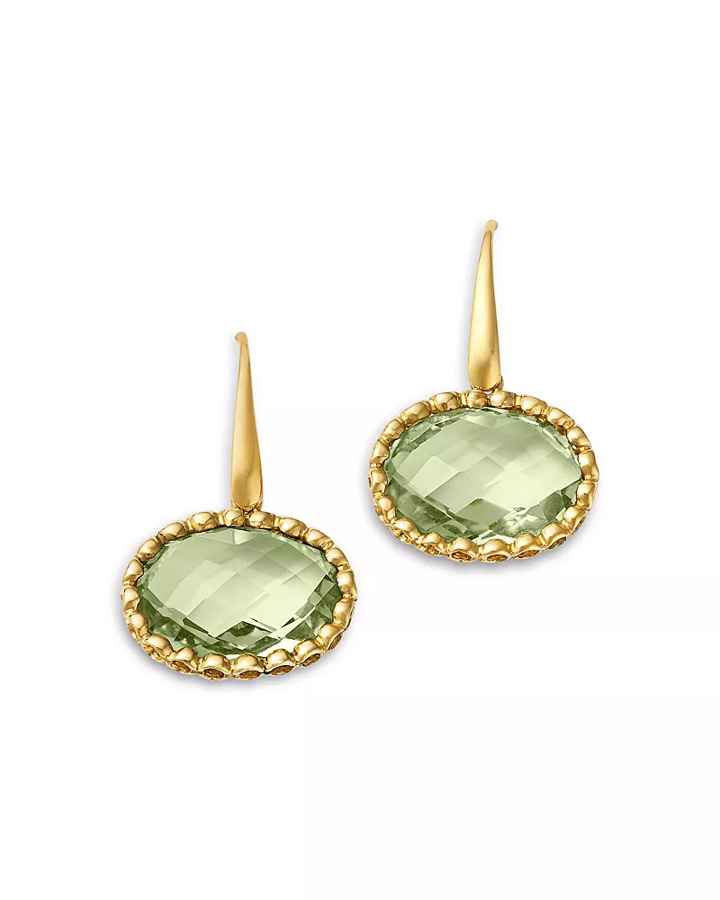 Bloomingdale's Fine Collection Prasiolite Oval Drop Earrings in 14K Yellow Gold